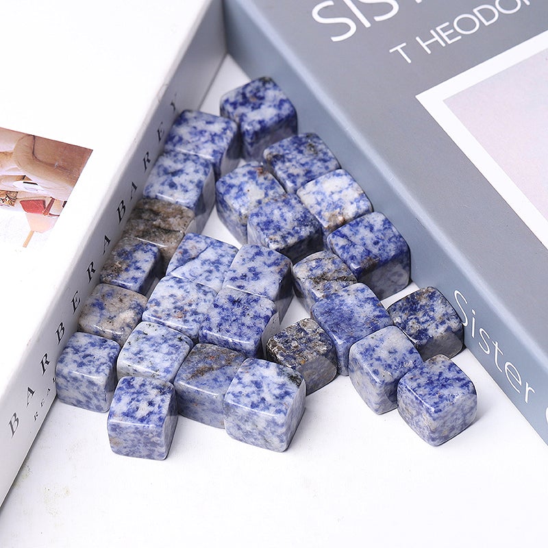 0.1kg Blue Spots Crystal Cubes bulk tumbled stone Best Crystal Wholesalers