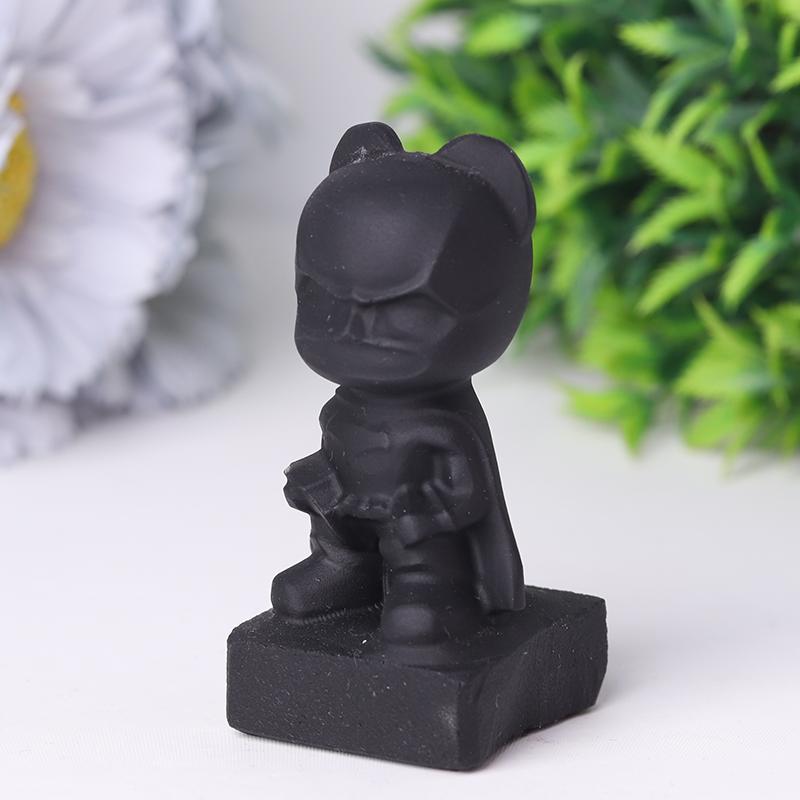 Black Obsidian Bat Man Crystal Carvings Cartoon Bulk Best Crystal Wholesalers