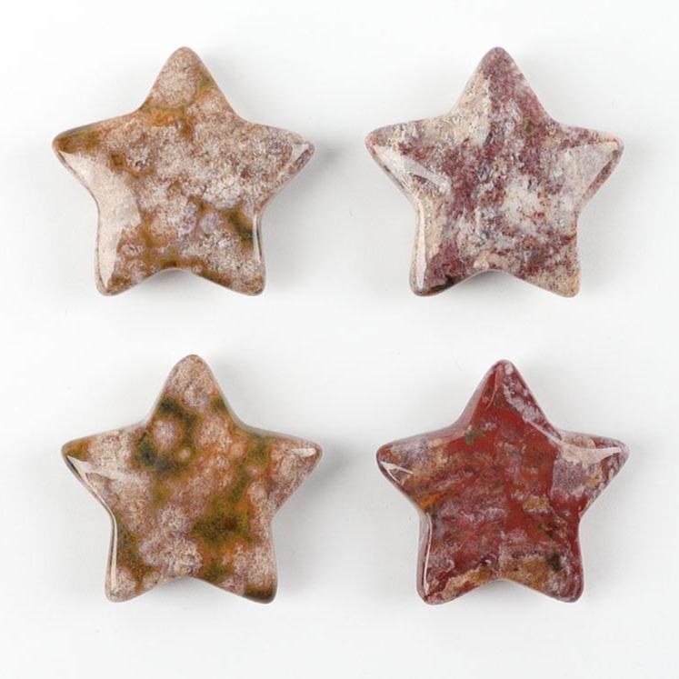 Ocean Jasper Crystal Carving Stars- Retail in Wholesale Price & FREE SHIPPING