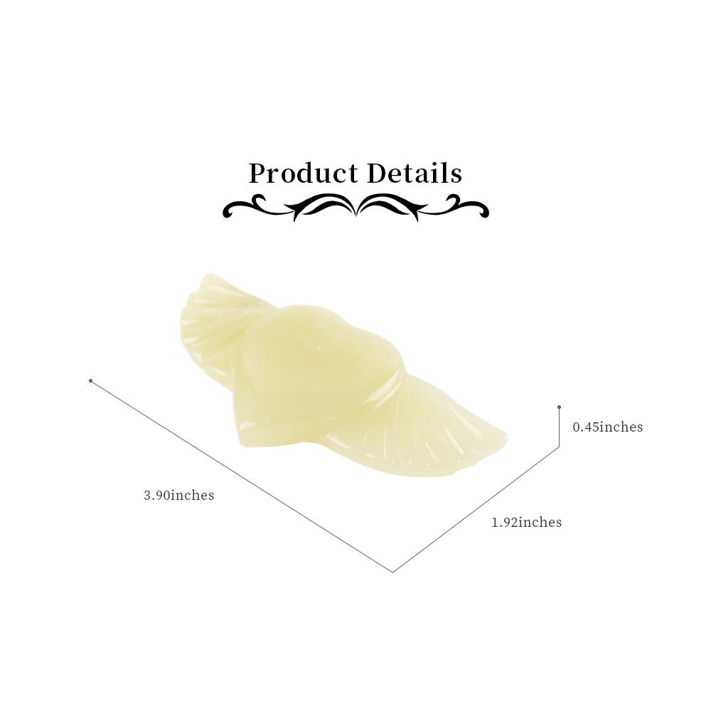 Afghan Jade Heart shape with Wings Carvings