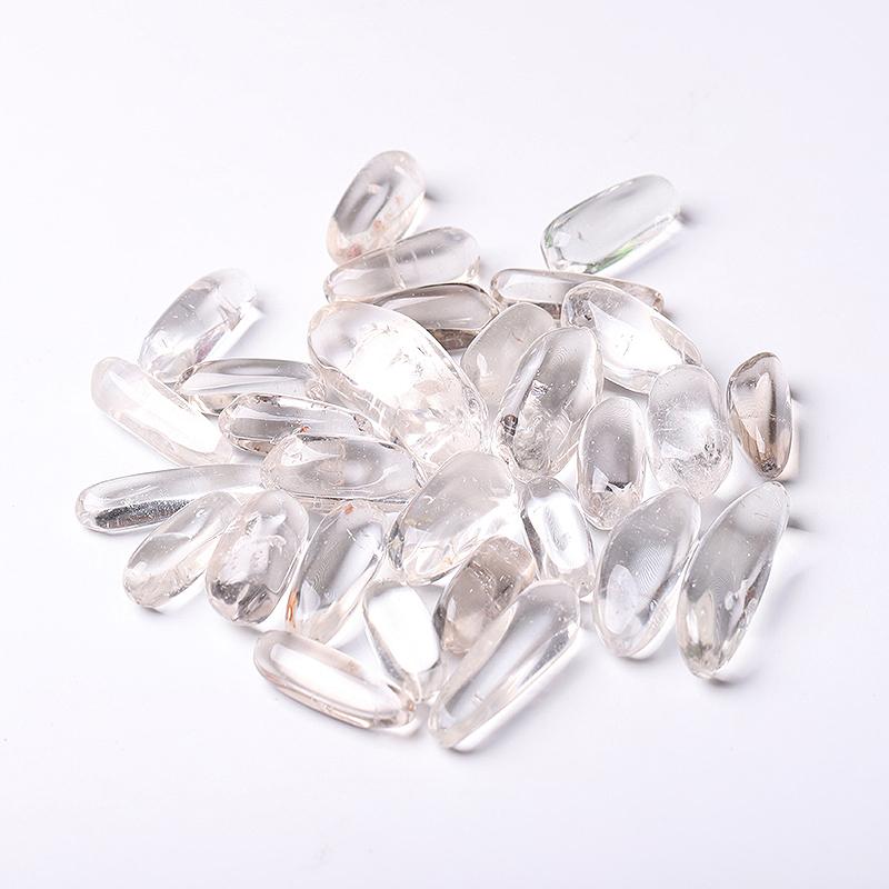 0.1kg 35mm-42mm Natural Clear Quartz bulk tumbled stone for Healing Best Crystal Wholesalers