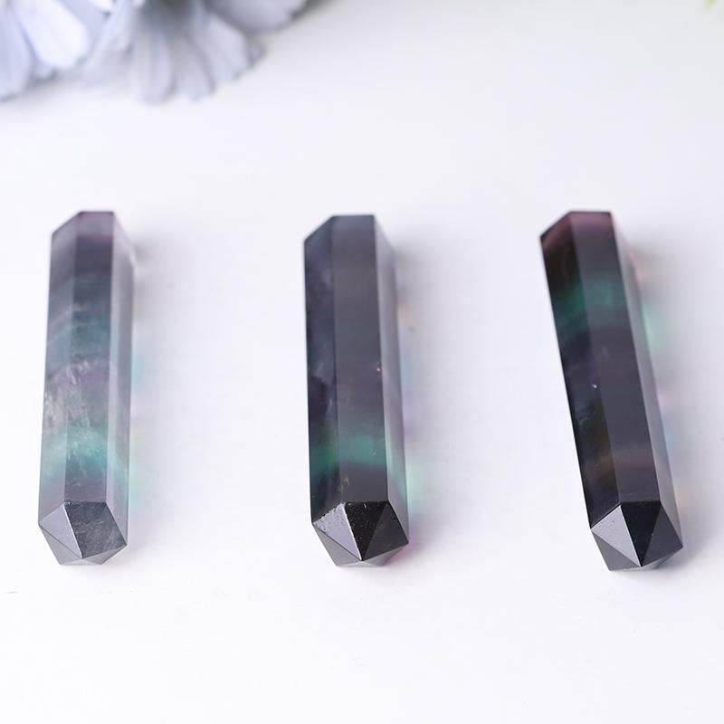 4" High Quality Rainbow Fluorite Double Terminated Towers Points Bulk for Healing Best Crystal Wholesalers