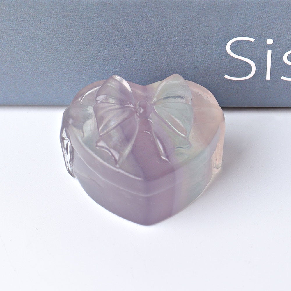 1.5" Heart Shape Gift-box Crystal Carving for Christmas Mini Best Crystal Wholesalers