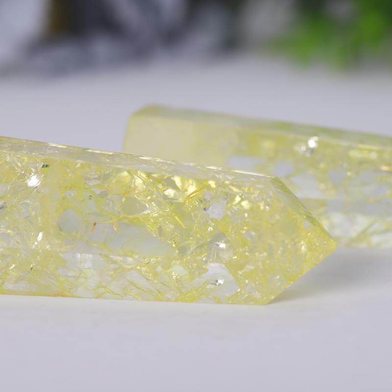 Yellow Crack Quartz Point Healing Stone Towers Points Bulk Best Crystal Wholesalers