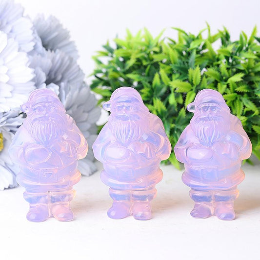 3" Pink Opalite Santa Claus Crystal Carvings for Christmas Best Crystal Wholesalers