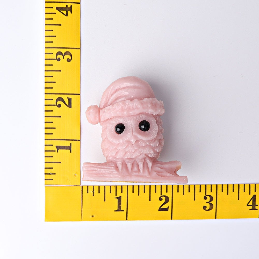 2.1" Pink Opal Owl Crystal Carvings for Christmas Best Crystal Wholesalers