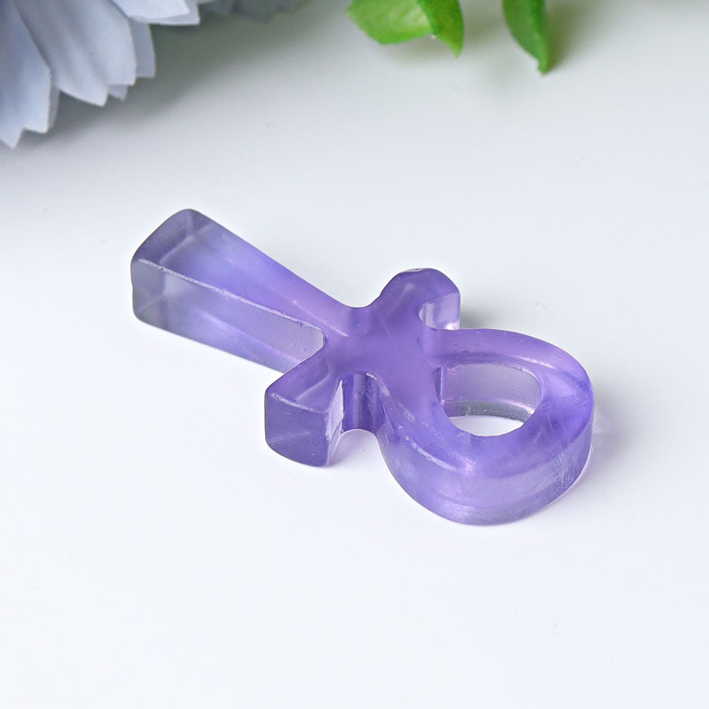 2" Fluorite Egypt Cross Crystal Carvings Best Crystal Wholesalers