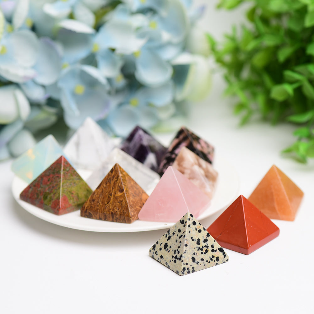 1.1" Mixed Crystal Pyramids Crystal Carving Bulk Best Crystal Wholesalers