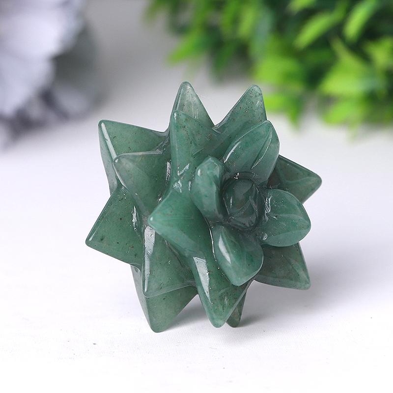 2" Green Aventurine Flower Crystal Carving Plants Bulk Best Crystal Wholesalers