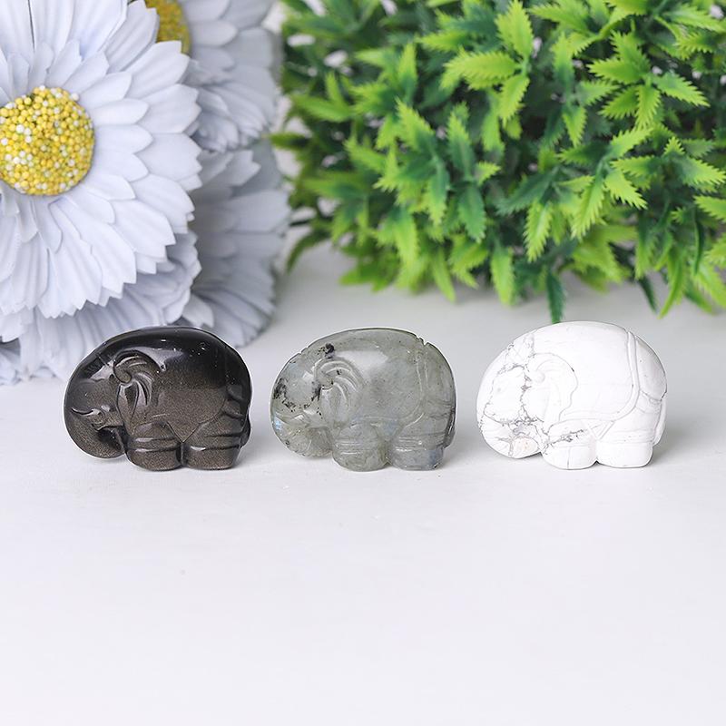 1.5" Elephant Crystal Carvings Best Crystal Wholesalers