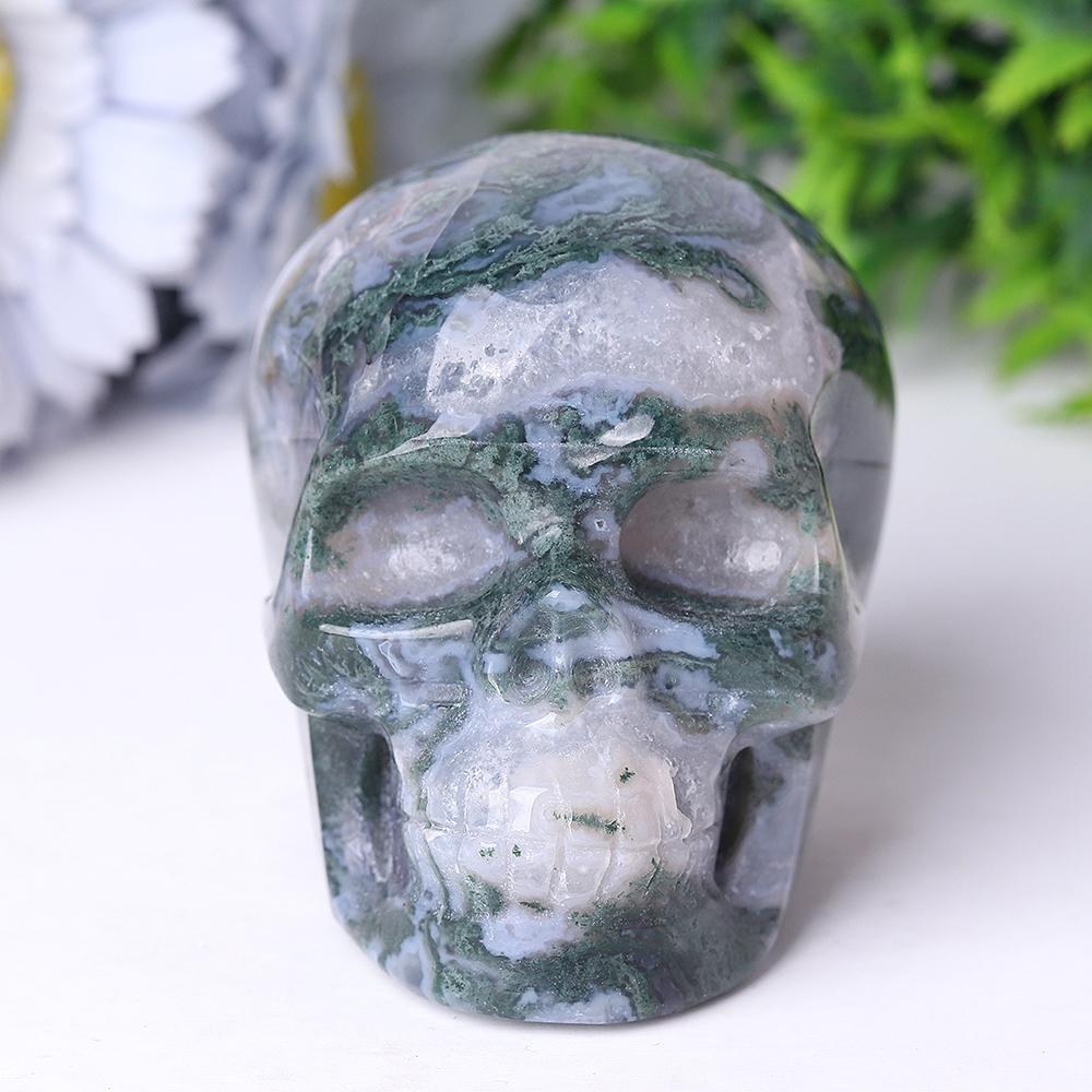 Moss Agate Crystal Skull Carvings Best Crystal Wholesalers