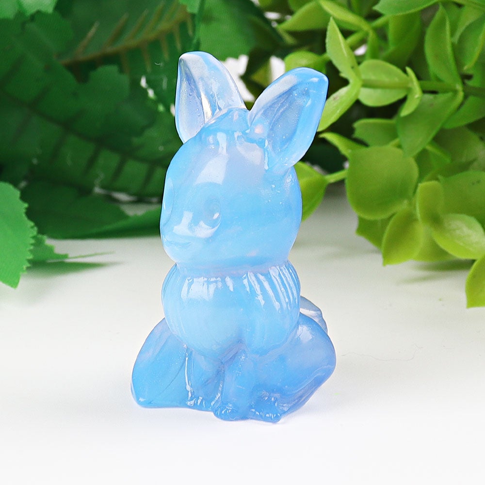 1.95" Blue Opalite Pokemon Evee Crystal Carvings Best Crystal Wholesalers