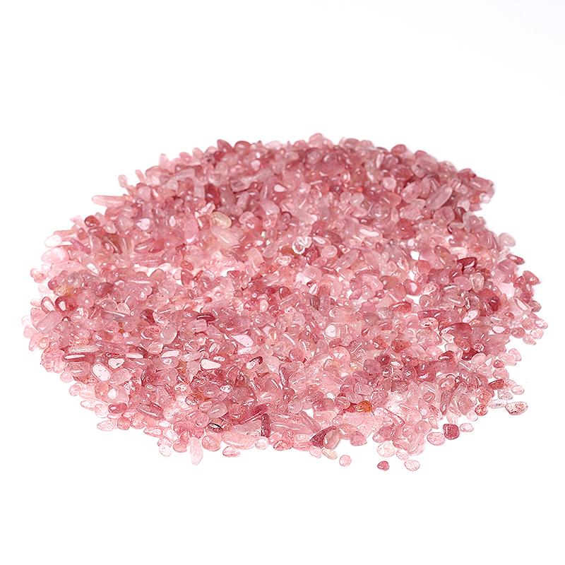 0.1kg Different Size Natural Strawberry Quartz Chips Crystal Chips for Decoration Best Crystal Wholesalers