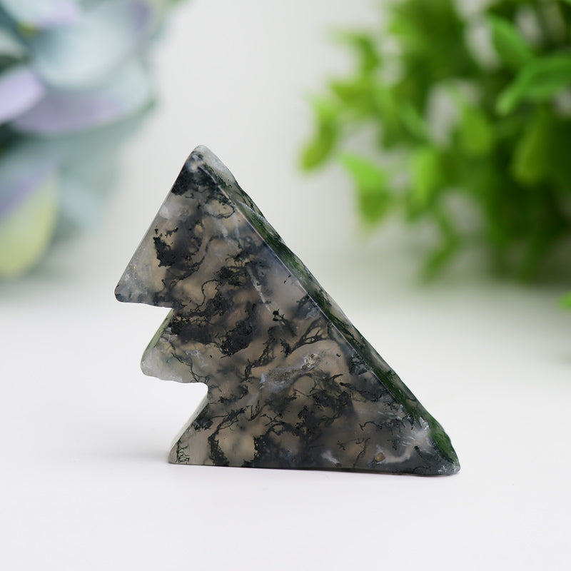 2.0"-2.5" Moss Agate Mountain Shape Crystal Carvings Model Slab Bulk Crystal wholesale suppliers