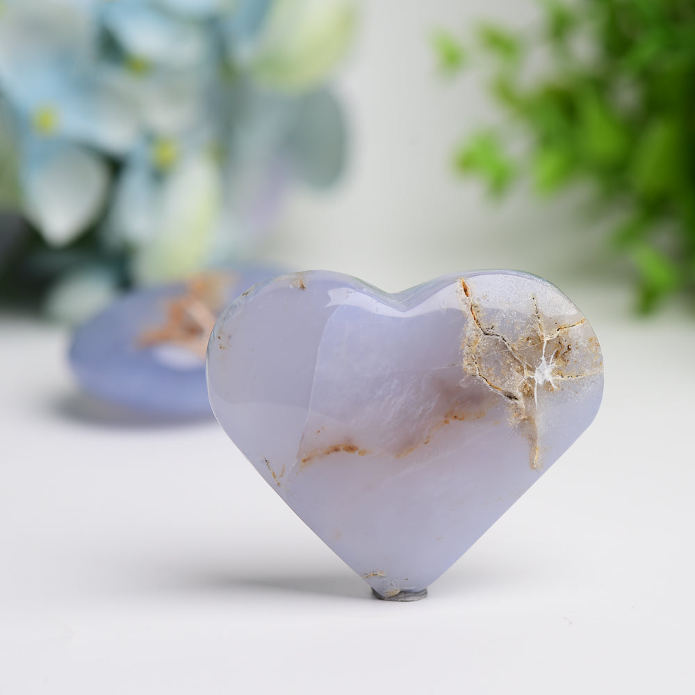 2.0"-2.5" Angelite Heart & Palm Stone Bulk Crystal wholesale suppliers