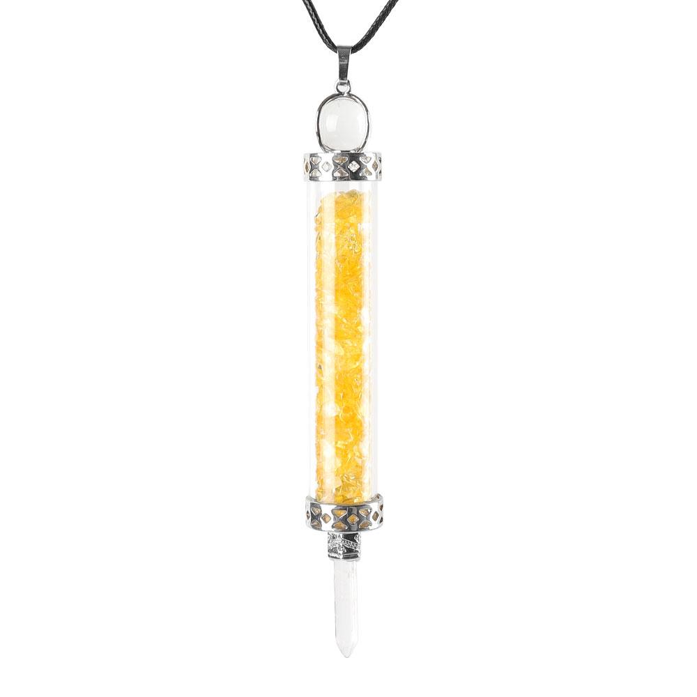 5“ Healing Stone Chips Pendant Crystal Pendulum