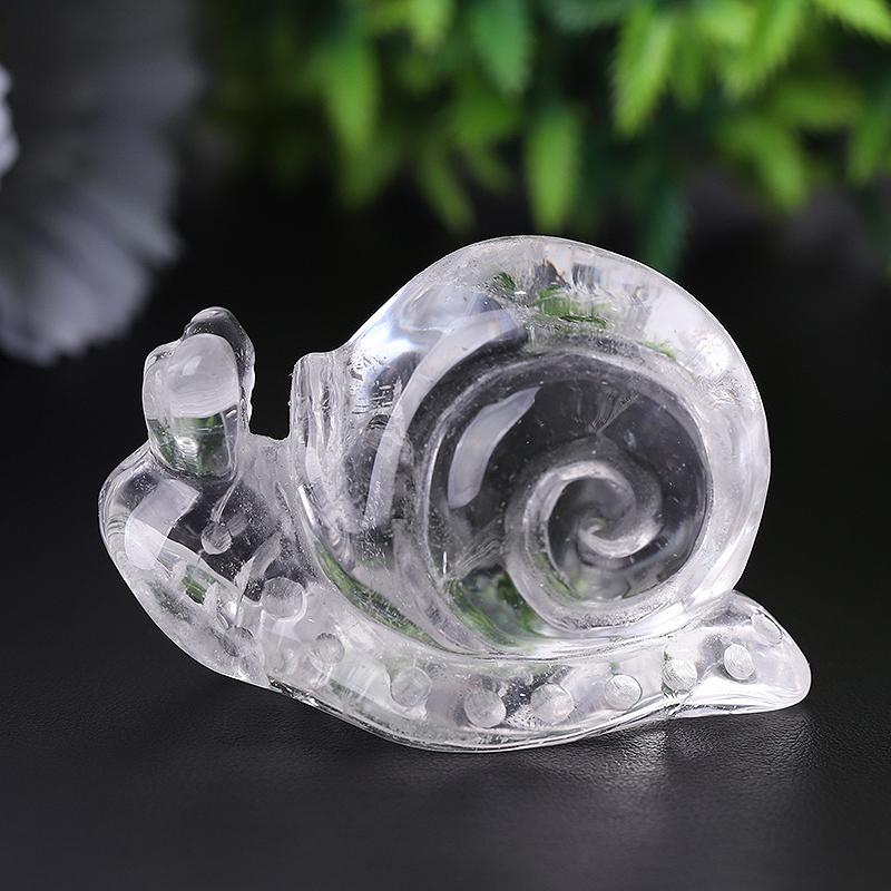 3" Clear Quartz Snail Crystal Carvings Animal Bulk Best Crystal Wholesalers